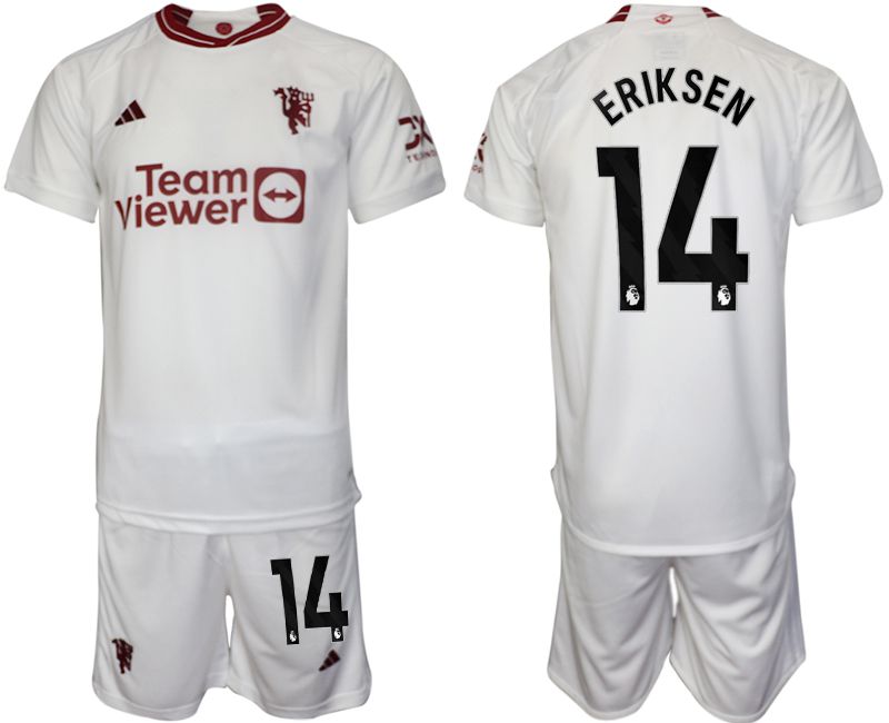 Men 2023-2024 Club Manchester United away white 14 Soccer Jersey